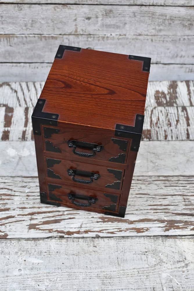 金属製3段重ね工芸品 木箱付き 金属製3段重ね工芸品 木箱付き